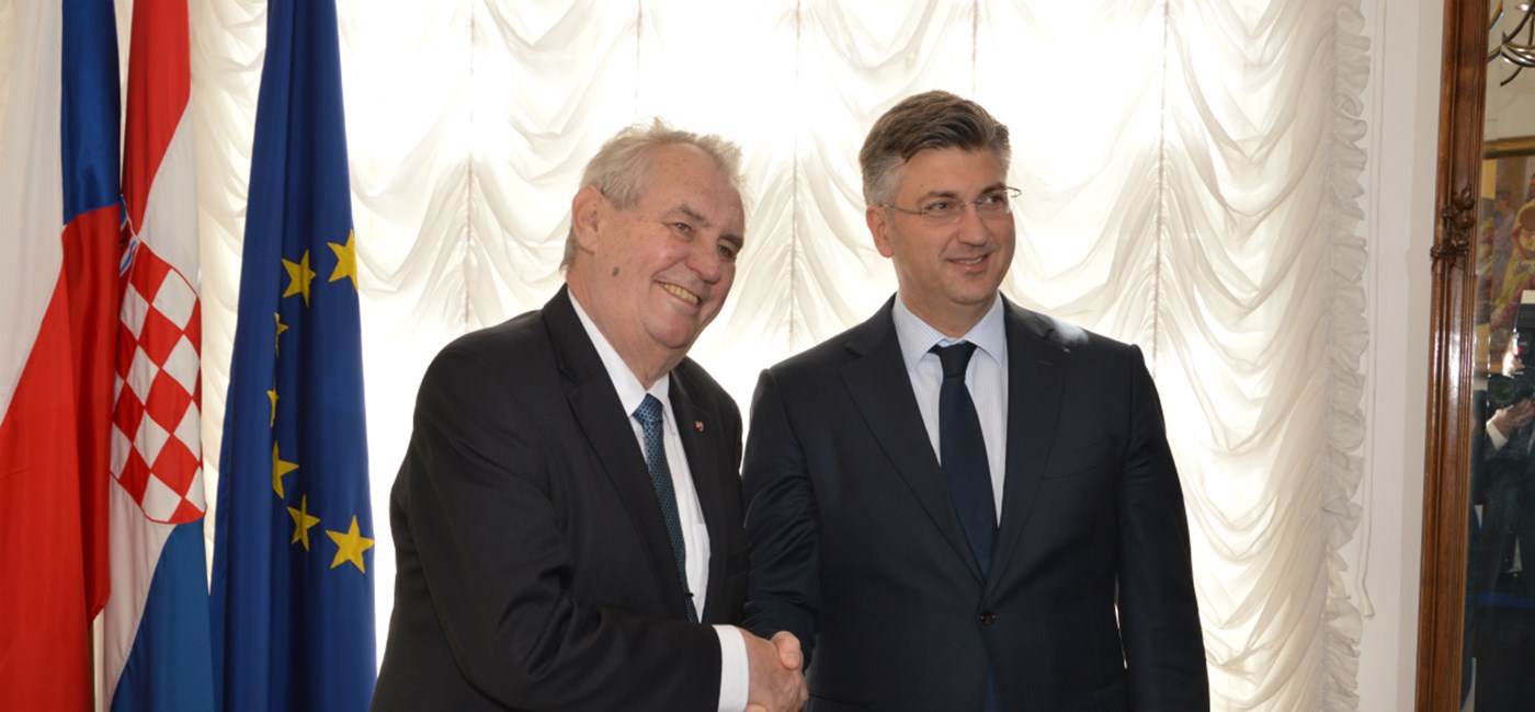 Predsjednik Vlade Plenković s predsjednikom Češke Republike Zemanom